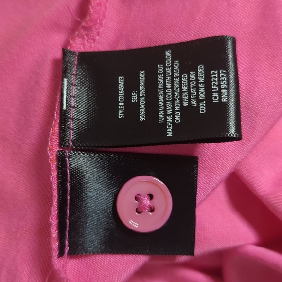 NEW Sanctuary Daydream Knit Stretch Button Front Shirt Dress Pink Orange Print L - Picture 11 of 13